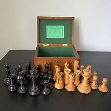 Staunton Chess Set Steinitz 1856-1870 3.5” King Weighted Mahogany Box Original for sale  Shipping to South Africa