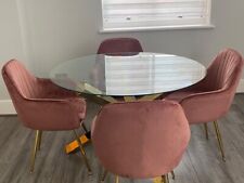 Round glass dining for sale  LONDON