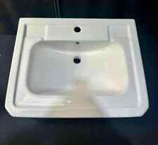 AMASHEN Full Pedestal Bathroom Sink Traditional, One Hole White Cloakroom Cerami, used for sale  Shipping to South Africa