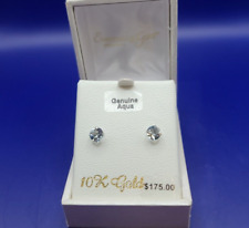 Everlasting Gold Gemstone Aquamarine 10k White Gold Stud Earrings for sale  Shipping to South Africa