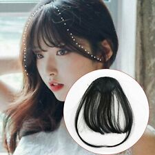 Thin Neat Air Bangs Remy Hair Extensions Clip in on Fringe Front Hairpiece for sale  Shipping to South Africa