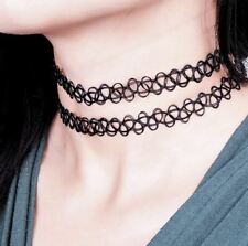 2pcs Tattoos Choker Gothic Necklace 2 Chain Retro Collar Stretchable Elastic for sale  Shipping to South Africa