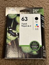 NIB HP 63 Ink Qty 2 Black Tri-Color - 2 Total ENVY Ink Cartridge Genuine FreeSHP for sale  Shipping to South Africa