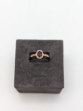 9 Carat Gold Ruby Halo Ring Hallmarked 375 UK Size S - 2.21g for sale  Shipping to South Africa