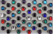 34pcs homens fresco charme joias coloridas moda grandes anéis de vidro atacado ah1063 comprar usado  Enviando para Brazil