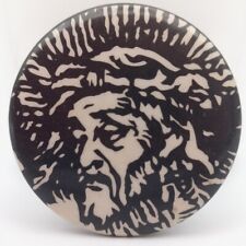 Estampilla de goma vintage de Jesús corona de espinas botón trasero Fargo obras cristianas segunda mano  Embacar hacia Mexico