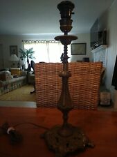 Abajur de mesa antigo de bronze ornamentado floral 20" de altura comprar usado  Enviando para Brazil