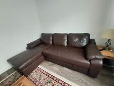 leather corner sofa bed for sale  BISHOP'S STORTFORD