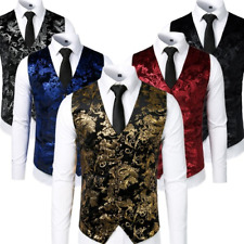 Colete Steampunk Masculino Terno Gilet Homme Sem Mangas Fino Floral Colete Vestido comprar usado  Enviando para Brazil