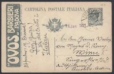 Cartão postal publicitário Itália 15c OVOS barbeiros Pádua 1921 para a Áustria comprar usado  Enviando para Brazil