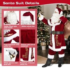Conjunto de fantasia masculina de Papai Noel 12 peças terno de Papai Noel adulto veludo luxo - XXXL comprar usado  Enviando para Brazil