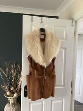 brown fur gilet for sale  COVENTRY