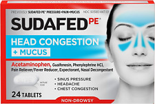 Tabletas de congestión de cabeza de PE + moco para presión sinusal, dolor y congestión, 24 quilates, usado segunda mano  Embacar hacia Argentina