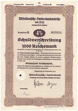 Mitteldeutsche landesbank 1941 for sale  BIRMINGHAM