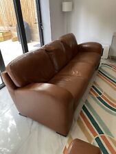 3 seater brown leather sofa used for sale  WATERLOOVILLE
