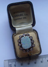 Vintage jewellery antique opal doublet silver + gold shank ring in old box UK N for sale  SUDBURY