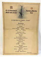 Occasion, Ancien Papier Allemand WW2 Menu du 13 mai 1938 Kriegsmarine d'occasion  Giromagny