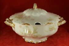 Antique Haviland China Limoges Apple Blossom 8¾" Soup Tureen - Double Bow Handle for sale  Shipping to Canada