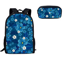 2 peças mochila para laptop estampa de flores confortável respirável estudante indo à escola comprar usado  Enviando para Brazil