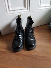 DR MARTENS Air Wair feminino couro preto fivela de cadarço detalhes combate original comprar usado  Enviando para Brazil