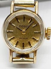 Usado, Relógio feminino vintage Tissue safira folheado a ouro cal suíço. 709-2 Funcionando! comprar usado  Enviando para Brazil