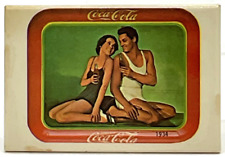 Espejo de mano de tocador de bolsillo vintage Coca Cola 1934 tamaño 2"" x 3"" pequeño segunda mano  Embacar hacia Argentina