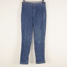 Jeans feminino 45R índigo denim perna reta cintura elástica tamanho 32 - 34 cintura / 3 comprar usado  Enviando para Brazil