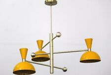 Candelabro de latão moderno meados do século inspirado no artesanato 3 braços 3 luzes comprar usado  Enviando para Brazil