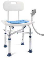 Shower Bariatric Chair 500lb Capacity Anti-Slip with Back & Shower Head Holder for sale  Shipping to South Africa