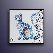 Pintura de 25" de gato, pintura al óleo de animales, idea de regalo, artículo original y hecho a mano  segunda mano  Embacar hacia Argentina