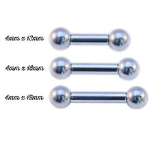 Heavy Gauge Bar Straight Barbell Tongue Ear Nipple Genital Stainless Steel, used for sale  Shipping to South Africa