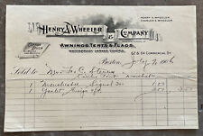 1906 Henry Wheeler Toldo Tenda Bandeira Bilhete Iate Ensign Manchester MA Smith Pt comprar usado  Enviando para Brazil