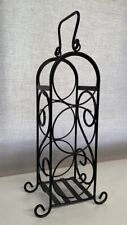 Tabletop Wine Rack Wrought Iron Counter /Tabletop Black Holds 1 Or 3 Lovely Cond, used for sale  Shipping to South Africa