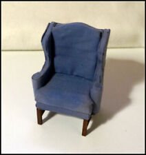 Used, Blue Chippendale Wing Back Chair Doll House Furniture Size 1:12 #J081 for sale  Shipping to South Africa