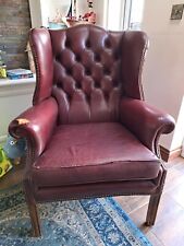 Burgundy leather wingback for sale  WOLVERHAMPTON