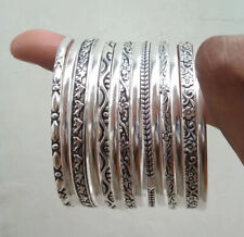 14 Set Of Silver Bangles Solid 925 Silver Handmade Stackable Women Bangle TU1 for sale  Shipping to South Africa