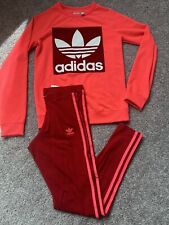 Juego de suéteres y piernas para mujer Adidas rojo/resaltador rosa segunda mano  Embacar hacia Argentina