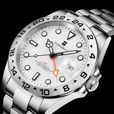 Reloj automático para hombre 40 mm Corgeut esfera blanca cristal zafiro impermeable NH34 GMT segunda mano  Embacar hacia Argentina