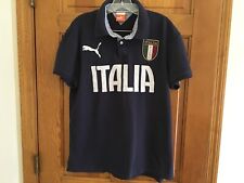 Camisa polo esportiva de futebol PUMA ITALIA~Remendo FIGC~Azul marinho~L~Algodão~Futebol~Masculino comprar usado  Enviando para Brazil