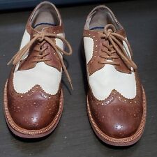 Usado, Polo Ralph Lauren Torrington Win cadarço ponta das asas marrom marfim sapatos de couro 8,5D comprar usado  Enviando para Brazil