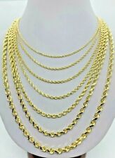 Corrente/colar de corda de ouro maciço corte diamante 10K masculino/feminino 1,5 mm-5 mm tamanho 16"-30" comprar usado  Enviando para Brazil