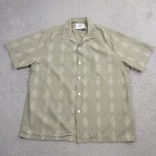 Camisa de cuello de campamento portuguesa de franela para hombre talla XL DEFECTO bordada resort segunda mano  Embacar hacia Argentina