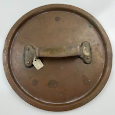 Copper Vintage Handmade Pot Lid Round Large Handle 10.25" Heavy Organic Patina for sale  Shipping to South Africa