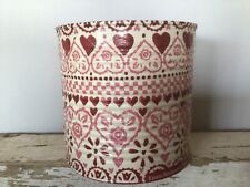Decoupaged Emma Bridgewater Red Hearts Sampler Design Recycled Tin for sale  NEW QUAY