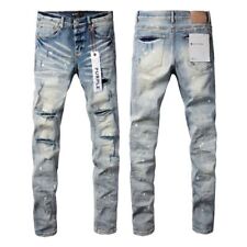 Nuevo 2024 Púrpura Marca Jeans High Street Azul Antiguado Moda Tendencia 9003 Pantalones segunda mano  Embacar hacia Argentina