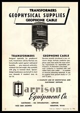 1946 Harrison Equipment Houston Texas suministros de petróleo y gas cable geófono anuncio impreso segunda mano  Embacar hacia Argentina