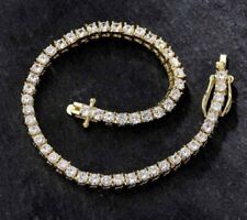 8 Ct 14K Yellow Gold Over Round Link Diamond Tennis Women's Bracelet 7.5" RARE for sale  Shipping to South Africa
