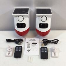 Used, ChunHee TY-SL07-2 White Red WiFi Outdoor Solar Motion Sensor Alarm 2 Pack for sale  Shipping to South Africa