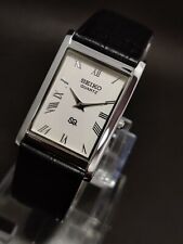 Raro Reloj de pulsera delgado de cuarzo Seiko para hombre nuevo reloj de moda esfera blanca con batería segunda mano  Embacar hacia Argentina