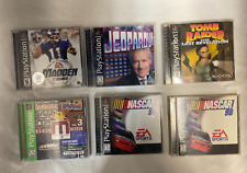Sony Playstation One PS1 PSX Game Lot of 6. Nascar, Tomb Raider, Jeopardy, Namco for sale  Shipping to South Africa